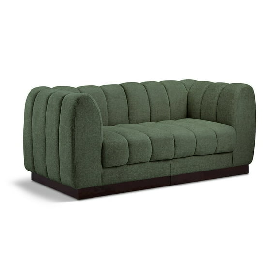 Meridian Furniture Quinn 2-Piece Contemporary Fabric Modular Sofa in Green