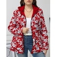 thumbnail image 2 of Giolshon Women's Plus Size Reversible Floral Print Hooded Casual Lightweight Windbreaker Outerwear, 2 of 4