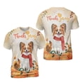 thumbnail image 3 of Happy Thanksgiving Papillon with Turkey Pumpkins Autumn Vibes All Over Print 3D Shirt Unisex Merch Pap Butterfly Dog Lover - 12018, 3 of 6
