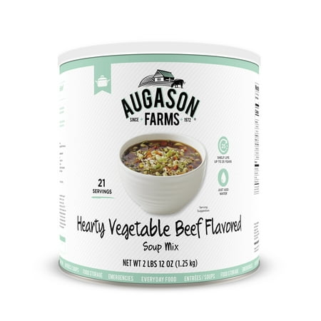 Augason Farms Emergency Food Hearty Vegetable Beef Soup Mix, 44 oz