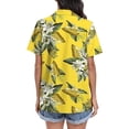 thumbnail image 2 of Aiyino Women's Hawaiian Floral Shirts Short Sleeve Button Down Shirts Soft Cool Floral Tropical Holiday Beach Shirts V Neck Summer Beach Tops T-Shirt,L White Flower Yellow, 2 of 9