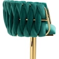 thumbnail image 5 of Tabaray Barstool Set of 2, Velvet Bar Stools with Back, Weave Upholstered Swivel Counter Stools for Kitchen Counter,Coffe Bar (Green), 5 of 18