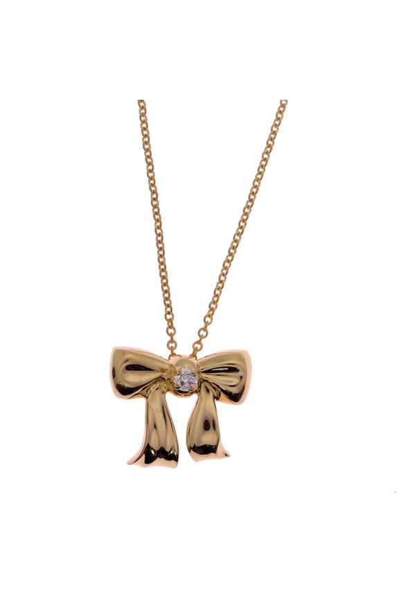 Pre-Owned Tiffany Ribbon Women's Necklace in 750 Yellow Gold (Good)