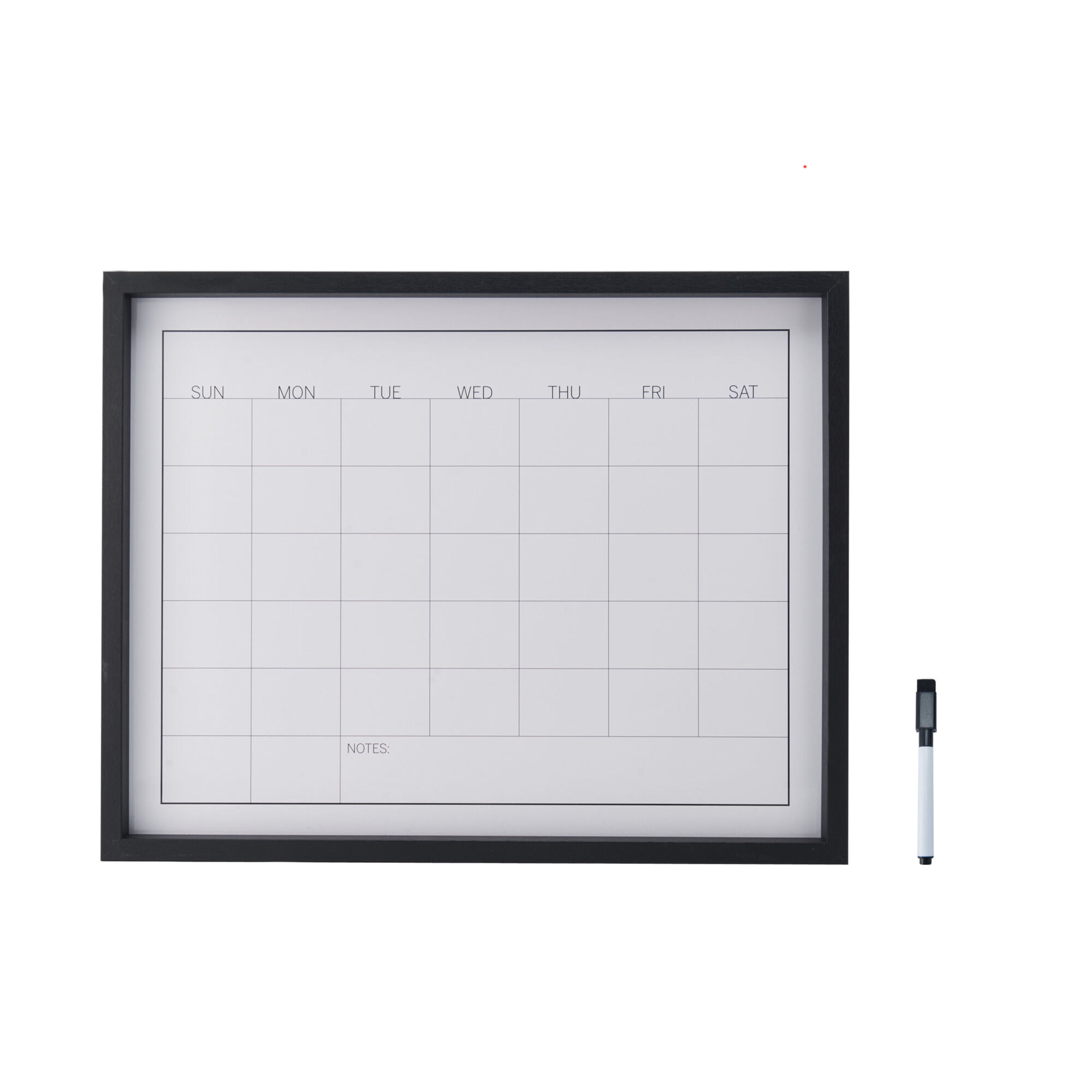 Mikasa White Board Calendar With Dry Erase Pen 24x19 Inch Black