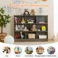 thumbnail image 6 of Costway 3-tier Open Bookcase 8-Cube Bookshelf Storage Display Cabinet French Oak Gray, 6 of 11