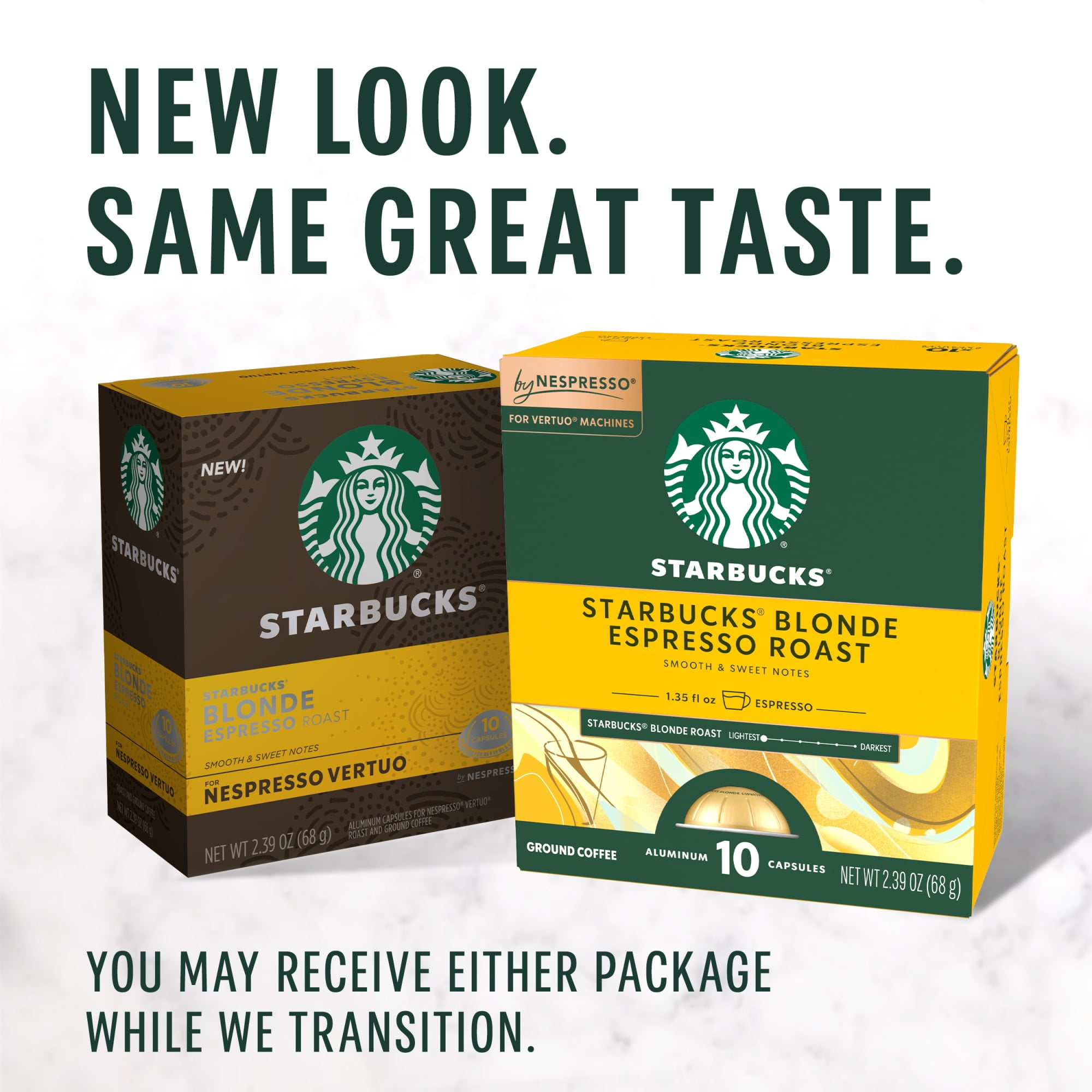 Starbucks by Nespresso Vertuo, Starbucks Blonde Espresso Roast, Nespresso Pods, 40 Count