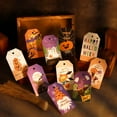 thumbnail image 5 of Monebena 50 Pack Happy Halloween Paper Tags Orange Halloween Ghost Pumpkin Gift Tags Halloween Gift Tags with Cotton Rope for Halloween Party, Candy Present Wrap Gift Label Package Decor M01, 5 of 13