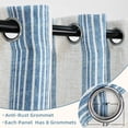 thumbnail image 3 of DriftAway Chris Linen Blackout Curtains with Thermal and Sound Reducing Layer 120 Inches Long for Bedroom Striped Printed Drapes Thermal Insulated Lined Window Treatments for Living Room Jean Navy, 3 of 8