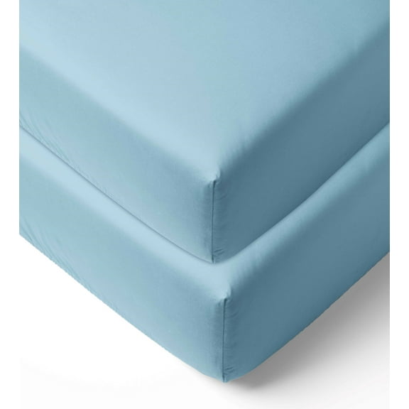 Bacati - Solid Crib or Toddler Bed Fitted Sheet 100% Cotton Percale