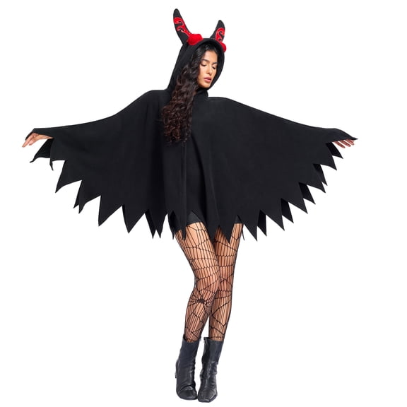 Cozy Black Bat Women's Halloween Christmas Fancy-Dress Costume for Adult