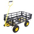 thumbnail image 5 of Steel Garden Cart with Easy-Grip Handle,Outdoor Lawn Wagon with Removable Sides for Beach Lawn Yard,Heavy-Duty 500 Pound Capacity,Yellow+Black, 5 of 7