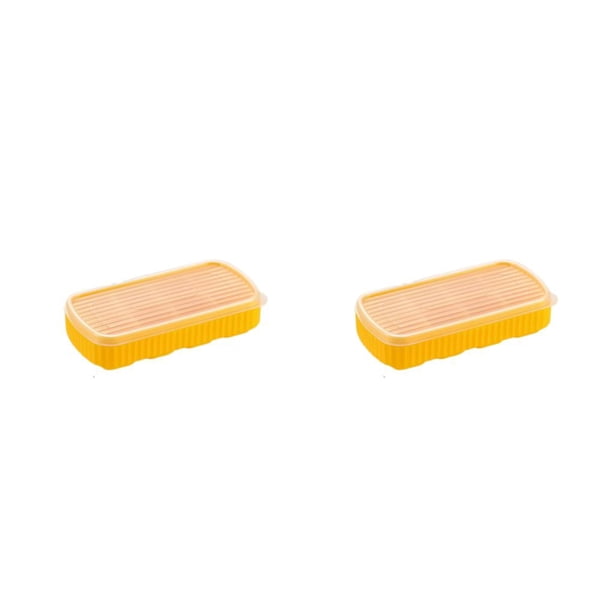 Yuarrent Molde de cubitos de hielo de silicona reutilizable de 8 cavidades Pub Club Cubos de vino flexibles Molde Gadget de cocina Accesorios Amarillo 2Conjunto