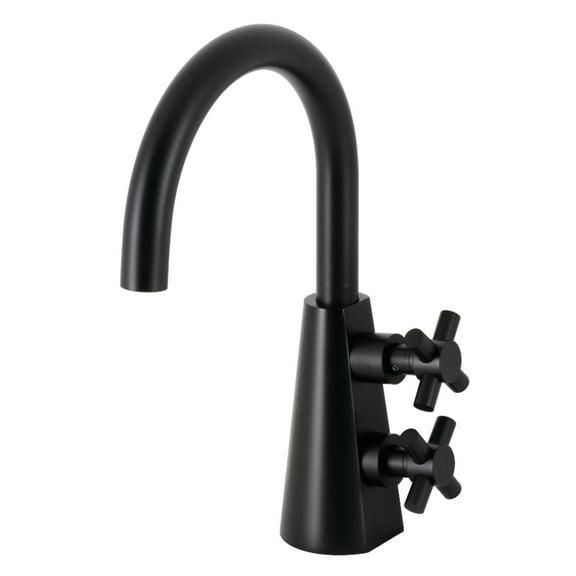 Kingston Brass KS2290DX Constantine Two-Handle Single-Hole Bathroom Faucet with Push Pop-Up Drain, Matte Black