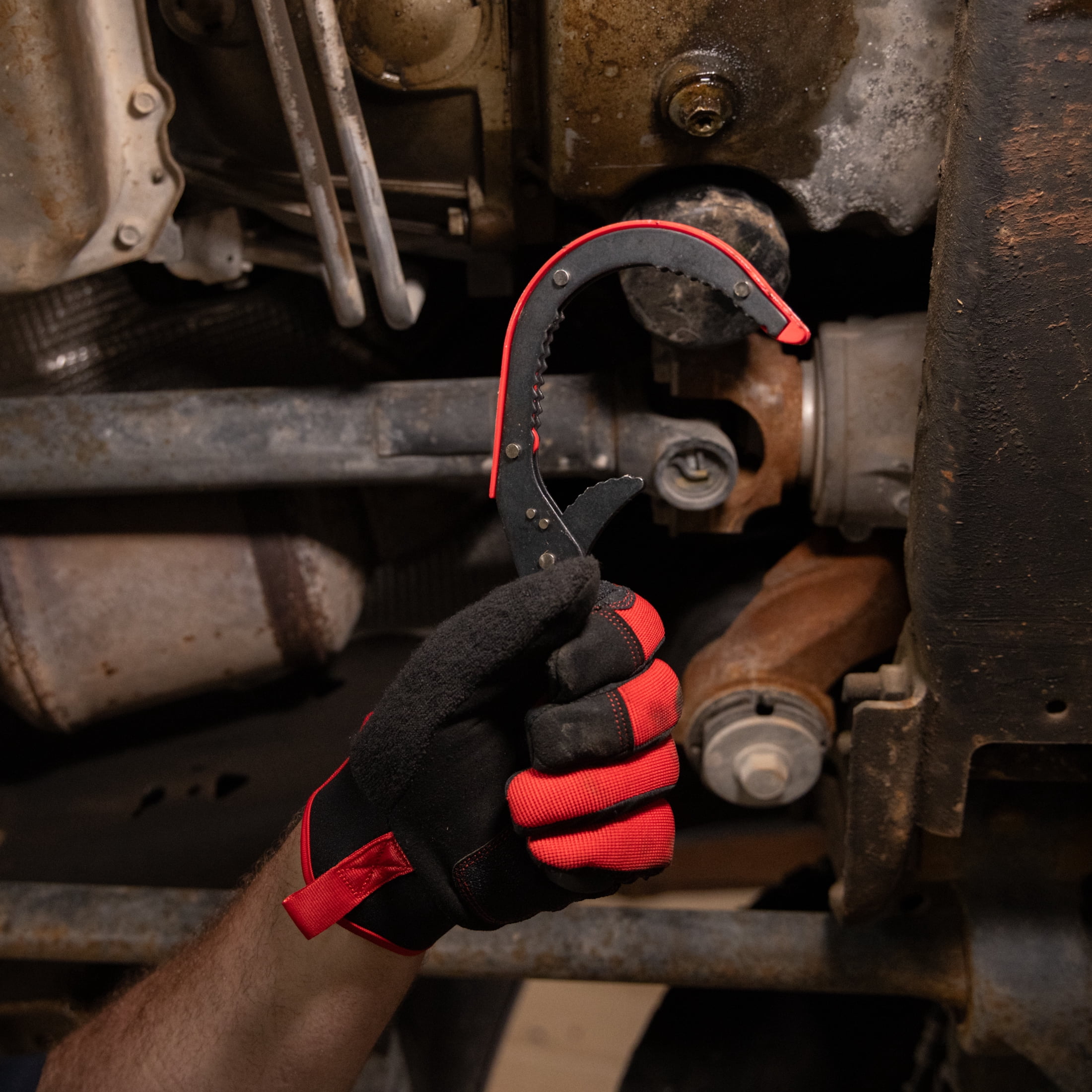 Hyper Tough Auto Adjustable Jaw Grip Oil Filter Wrench, Heavy Duty, 2-3/4 to 3-3/4 inch