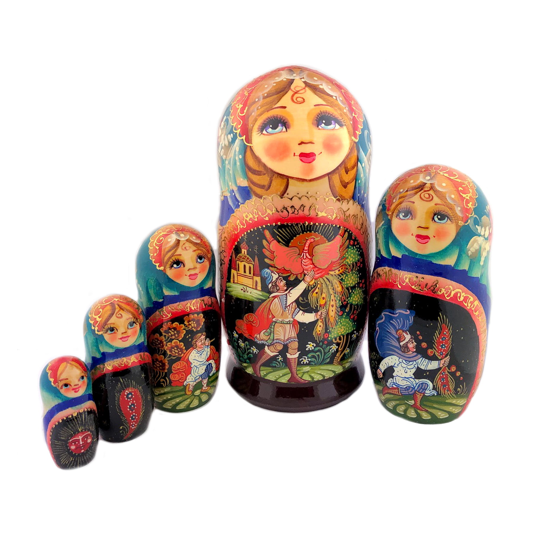 4 inches tall Wizard Of Oz Russian Nesting Doll 5-Piece Babushka Stacking Set 