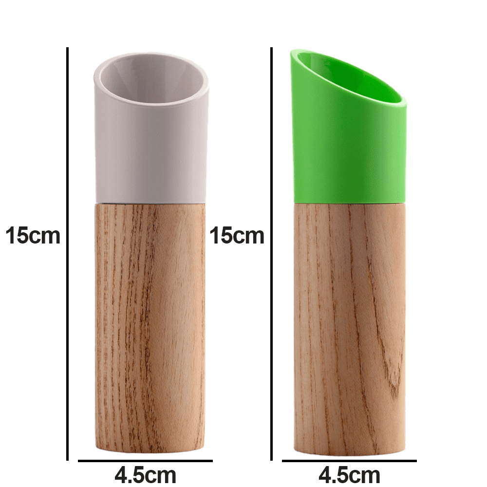 Salt and Pepper Grinder Set, Manual Wood Pepper Mill & Salt Grinder with Adjustable Coarseness