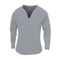 thumbnail image 4 of Tisuna Men'S Long Sleeve T-Shirts Cozy V Neck Tops Men Solid Tees For Daily Wear Size S, 4 of 5