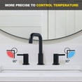 thumbnail image 3 of Wowow Widespread Double Handle High-Arc Bathroom Faucet with Pop-Up Drain in Matte Black, 3 of 7