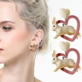 thumbnail image 2 of MKLEKYYGold Earrings Small Rabbit Design Cute Earrings Cute Heart Drop White Rabbit Earrings for Women, 2 of 9