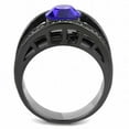 thumbnail image 4 of Black Womens Ring Anillo Para Mujer Stainless Steel Ring with Top Grade Crystal in Sapphire, 4 of 4