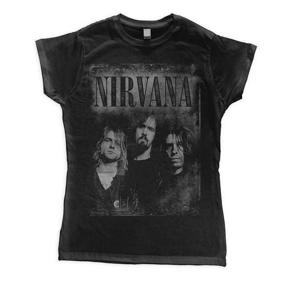 Nirvana Womens Faded Faces Cotton T-Shirt