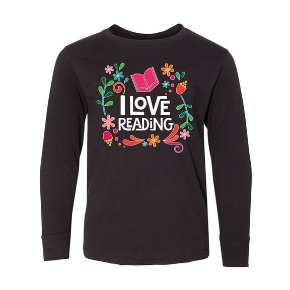 Inktastic Book Club I Love Reading Long Sleeve Youth T-Shirt