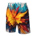 thumbnail image 4 of Susaid Colorful Paint Print Print Men's Swim Trunks Hawaiian Bathing Mesh Lining Suit Swimsuits Beach Shorts with Pockets-XX-Large, 4 of 6