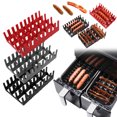 thumbnail image 2 of Silicone Barbecue Rack for Air Fryers Rectangular Hot Dog Stand Anti-Stick High Temperature Resistant Flexible Cooking Accessory, 2 of 8