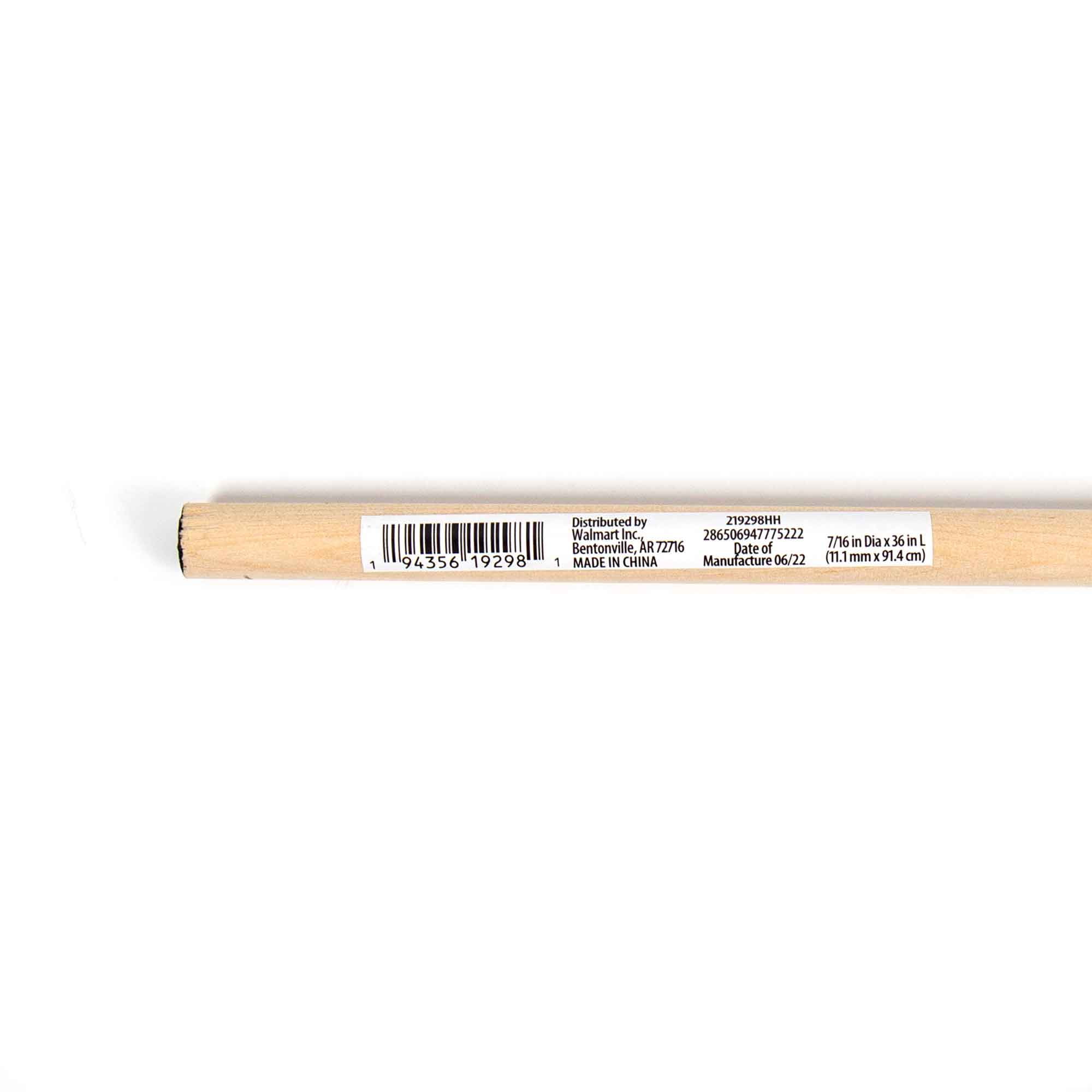 Hello Hobby Wood Dowel, 36” Long, 7/16-inch Diameter, Black Ends