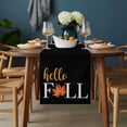 thumbnail image 2 of Hello Fall Table Runner - 60 Inch Long, Kitchen Dining Table Runner Dresser Scarves, Thanksgiving Vintage Maple Leaf Autumn Black Farmhouse Decor for Coffee Tables Wedding Party Banquet, 2 of 8