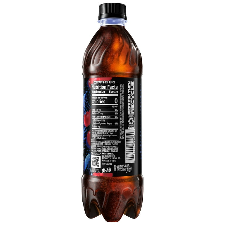 Pepsi Zero Sugar Soda Wild Cherry 16.9 fl oz, 6 Count Bottles