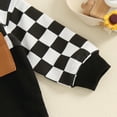 thumbnail image 4 of Toddler Baby Boy Girl Fall Winter Outfit Checkerboard Long Sleeve Sweatshirts Tops and Jogger Pants Set Infant Casual Clothes, 4 of 8