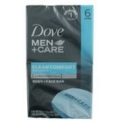 Dove Men + Care Clean Comfort Moisturizer Cream Bars, 3.75 oz, 6 Ct