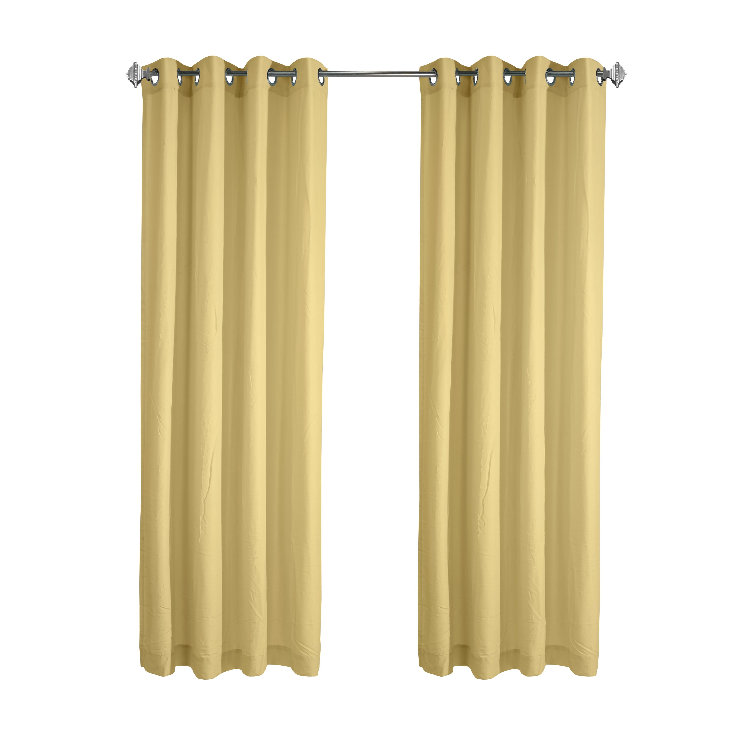 Hannah Crinkle Textured Microfiber Curtain Panel 52" x 63" in Yellow