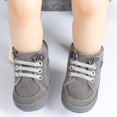 thumbnail image 3 of Baby Boy Girl Soft Sole Canvas Sneakers Sparkle High Top Lace Up Infant Unisex Ankle Shoes Booties Toddler Newborn Prewalker First Baby Walking Crib Shoes, 3 of 6