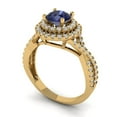thumbnail image 2 of 1.3125 ct Round Cut Simulated Blue Sapphire Halo Engagement Ring for Women in 18K Yellow Gold, 2 of 5
