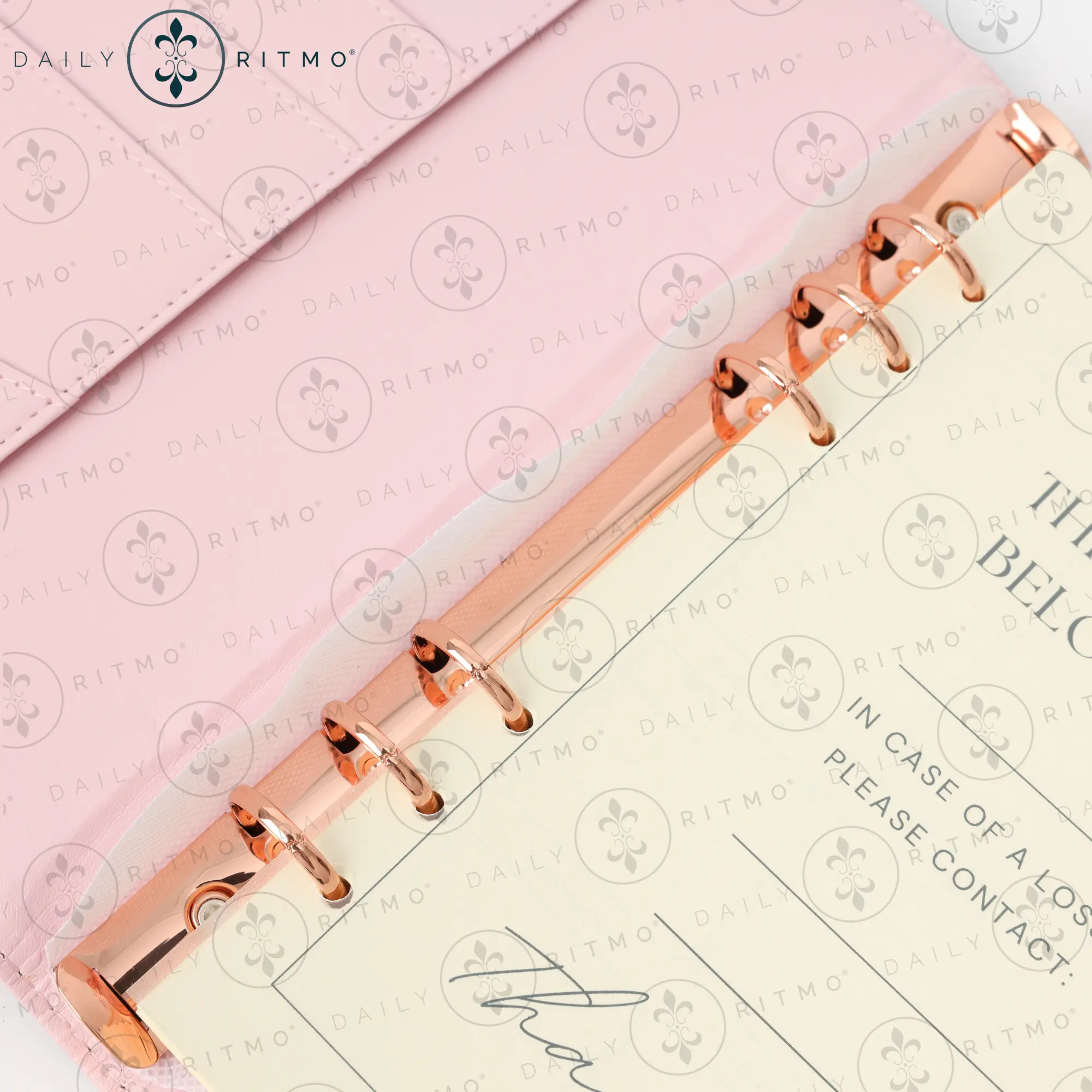 DAILY RITMO A5 Checkered Planner 6-Ring - PU Leather Binder Cover with 160 Pages of Daily To Do List