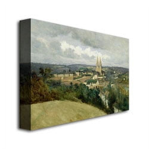 Trademark Fine Art "General Veiw of the Town" Canvas Wall Art by Jean Baptiste Corot