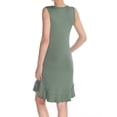 thumbnail image 3 of MAISON JULES $50 Womens New 1274 Green Ruffled Hem Sleeveless A-Line Dress M B+B, 3 of 3