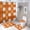 style-931, variant on Shower Curtain 4 Piece Set Orange And White Checkered Bathroom Sets with Shower Curtain And Rugs 4 Piece Modern Geometric Bathroom Decor Sets for Bathroom Decor 72inch X 72inch