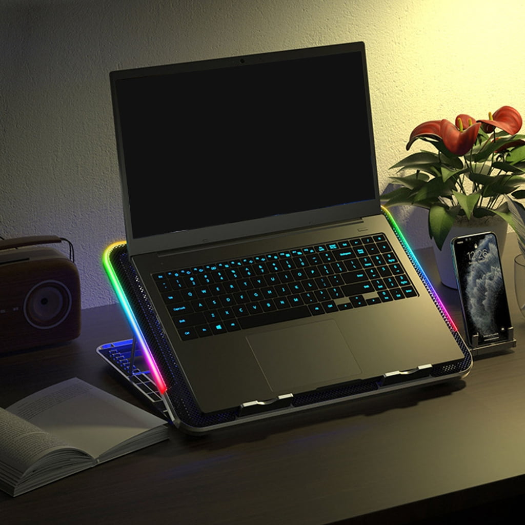 Zeiwohndc RGB Laptop Cooling Pad Gaming Laptop Cooler Laptop LED Fans Cooling Stand