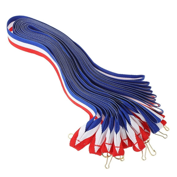 Masteelf 25pcs Medal Ribbons Neck Ribbon For Medals Striped Award Ribbons Sports Medal Lanyards Participation Ribbon With Snap Clips For Competitions Meeting Sport Party