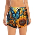 thumbnail image 2 of Daiia Colorful Cloud Butterfly Sunflower Pattern Women's 2 in 1 Running Shorts - Lightweight Athletic Workout Gym Yoga Shorts Liner with Phone Pockets-XX-Large, 2 of 7