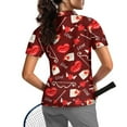 thumbnail image 2 of COEQINE Women Short Sleeve Golf Shirts 1/4 Zip Lightweight Workout Golf Tops LOVE Heart Letter Lip Cupid's Arrow Print Polo Shirts Moisture Wicking Soft Sportswear for Valentine's Day, M, 2 of 7
