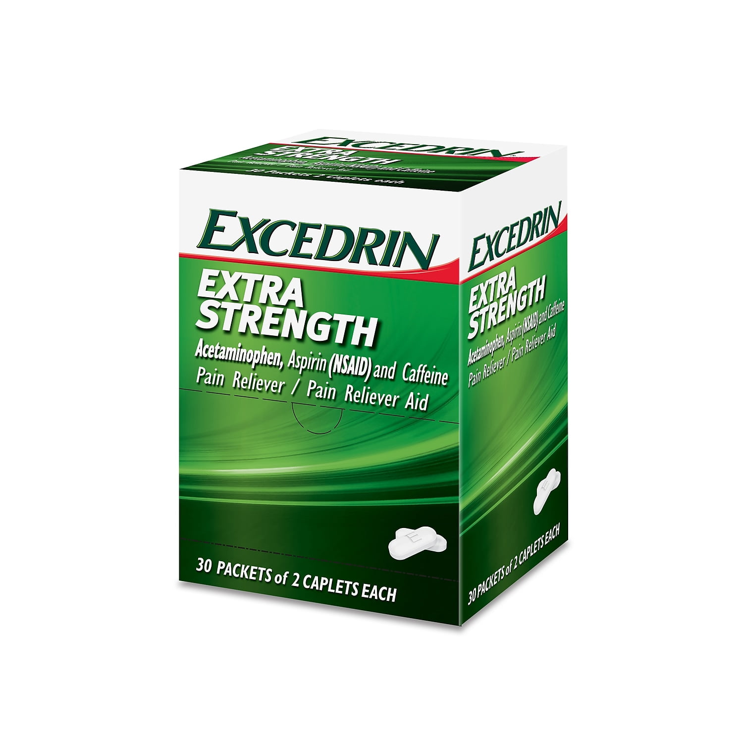 Excedrin Extra Strength 250mg Acetaminophen Caplet 2/Packet 30 Packets/Box (64108X)