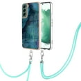 thumbnail image 2 of Case for Samsung Galaxy S24, Adjustable Detachable Crossbody Strap Neck Strap Silicone Bumper Marble Painted TPU Ultra Thin Shockproof Protective Phone Case Cover for Galaxy S24, Green, 2 of 7