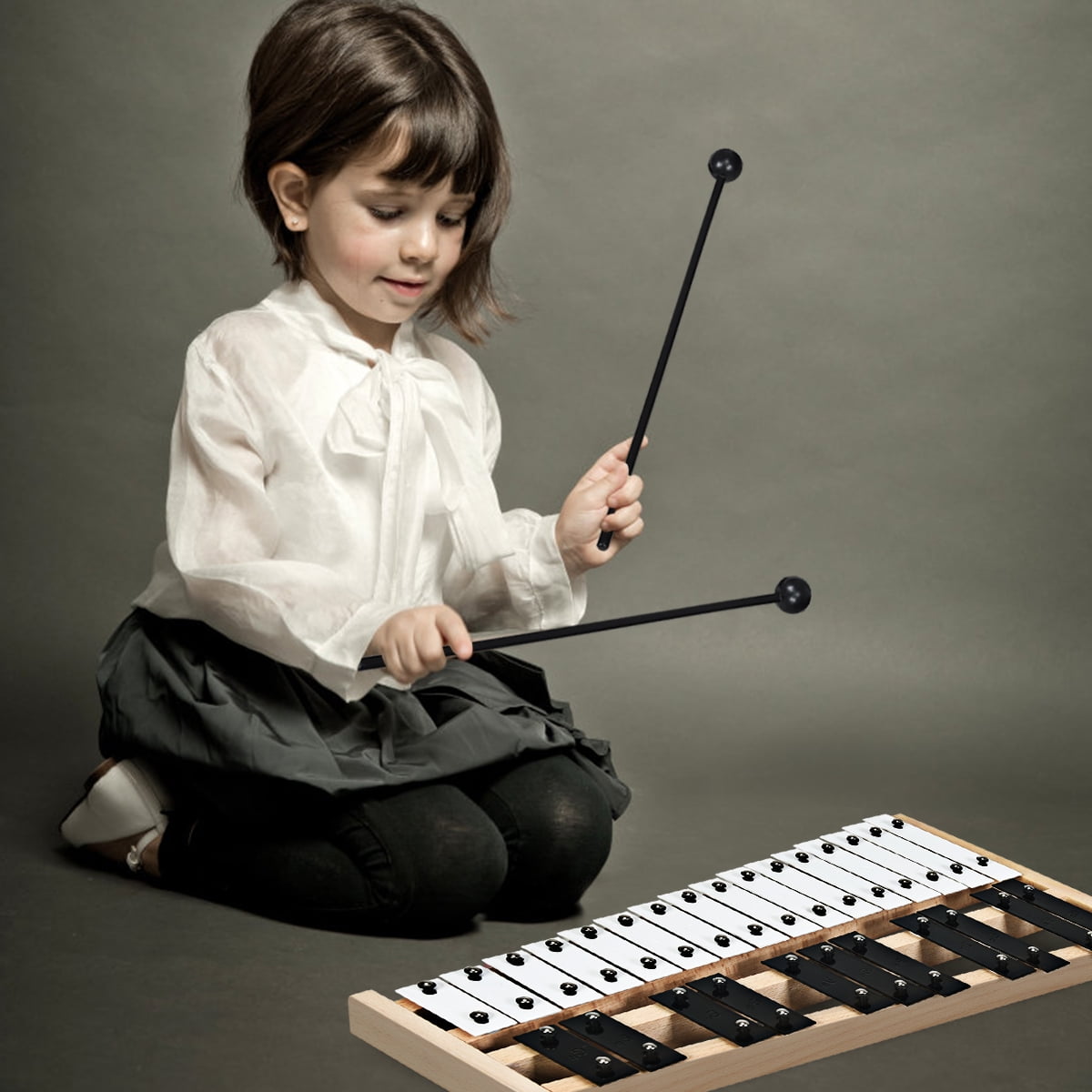Costway 27 Note Foldable Glockenspiel Xylophone Aluminum Music Instrument
