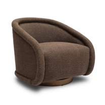 TOV Furniture Rory Chocolate Brown Boucle Swivel Chair