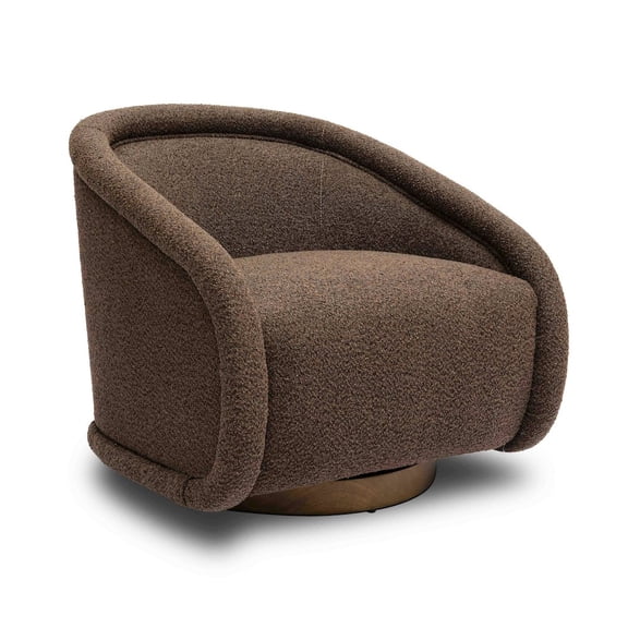 TOV Furniture Rory Chocolate Brown Boucle Swivel Chair