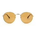 thumbnail image 2 of Small Micro Round Metal Rim Retro Dad Fashion Sunglasses Gold - Brown, 2 of 4